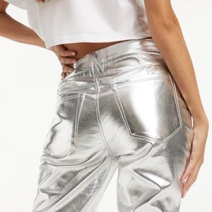 Good American silver metallic Icon pant.